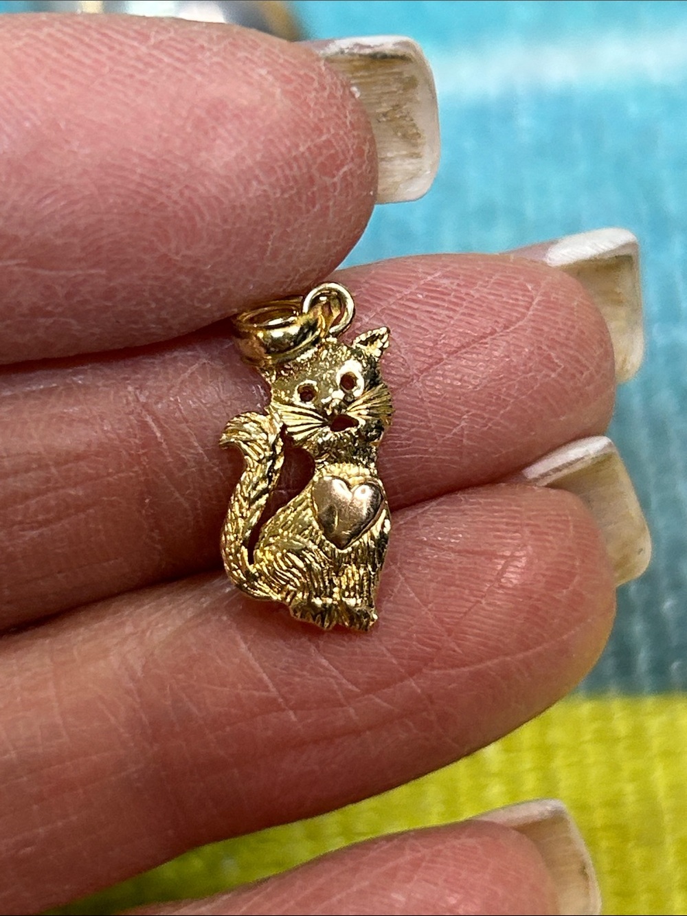 510349 14k cat charm/pendant .93
